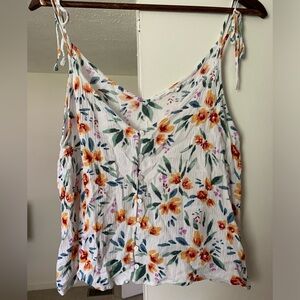 Lush Floral Tie String Tank Top